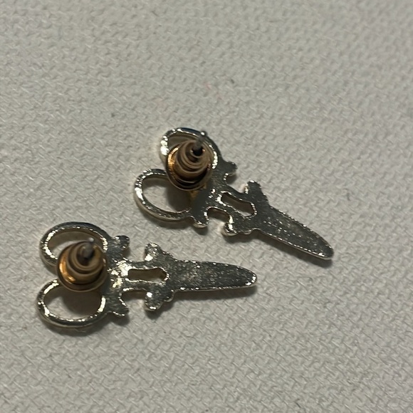 Unbranded Scissors earrings Unisex jewelry goldtone cutting shears - Picture 7 of 7